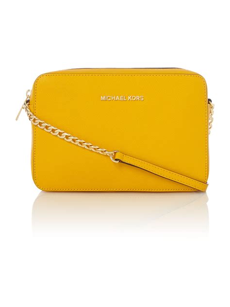 michael kors jetset travel yellow crossbody bag|Michael Kors jet set collection.